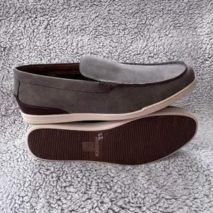 Madden Loafers Men Size 13 Ortholite Leather Casual Shoes Grey Slip-On Boat NWOB
